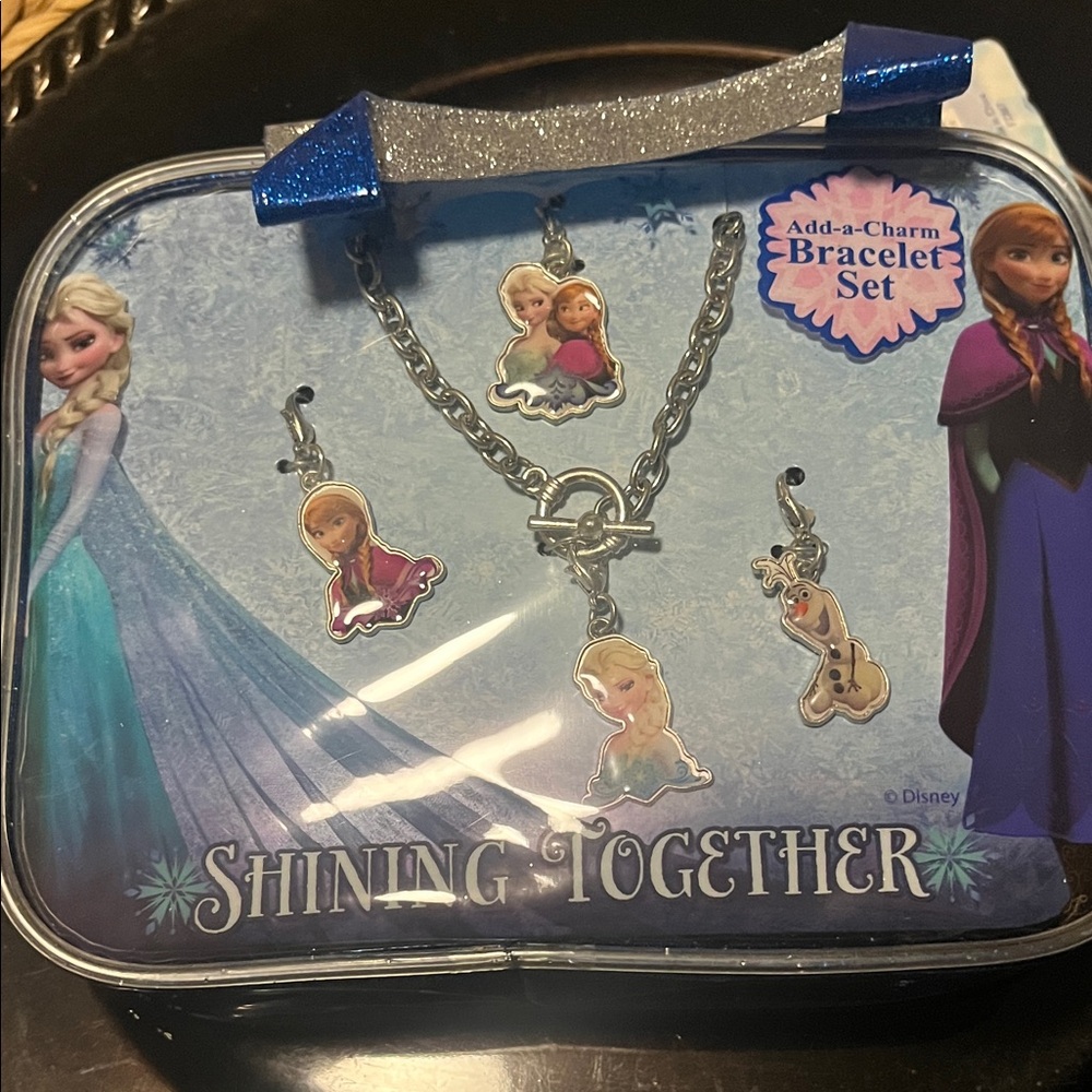 Disney Frozen Charm Bracelet Set with Blue Accents